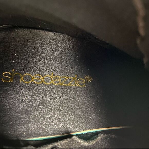 Shoe Dazzle Ivona Black Micro Suede Over the Knee Boots Grunge Streetwear Sz 8.5 - Picture 6 of 11